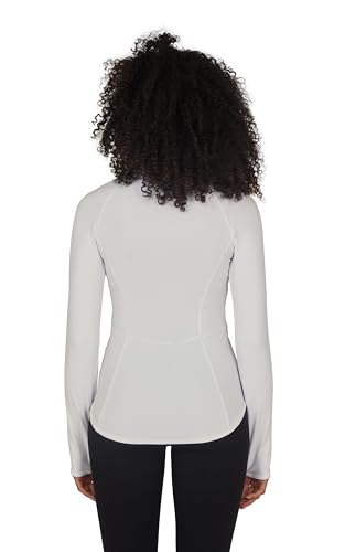 Yogalicious Womens Ultra Soft Lightweight Full Zip Yoga Jacket with Pockets - color: Gardenia, size: X-Small