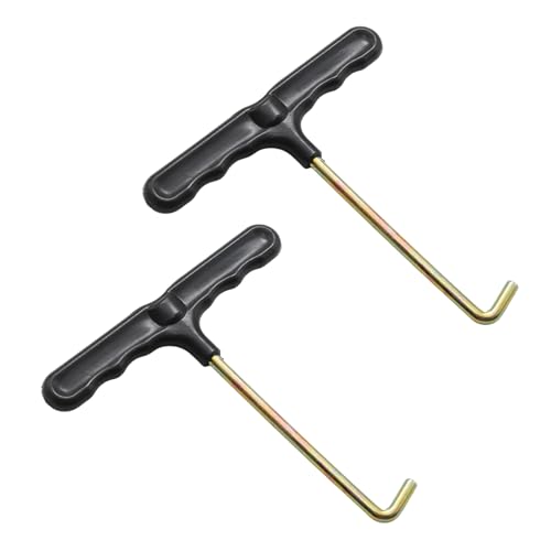 Black Trampoline Stainless Steel Spring Pull Tool with Plastic Handle, T-Hook Spring Puller - style: Flat hook