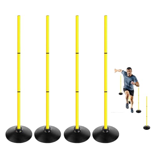 4FT Agility Poles Set Detachable Speed Training Poles Soccer Slalom Sticks with Agility Ladder and Cones - style: 4 pcs