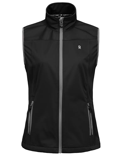 Little Donkey Andy Women's Lightweight Softshell Vest - color: Black-reflective, size: Small