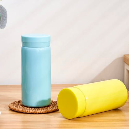 Mini Thermos Cute Water Bottle - 7 oz Tiny Insulated Vacuum 18/10 Stainless Steel Small Flask - Leak Proof & Spill Proof & Keeps Cold and Hot for Drink, Coffee, Tea - Light Blue - color: Light Blue, size: 6.8 Ounces