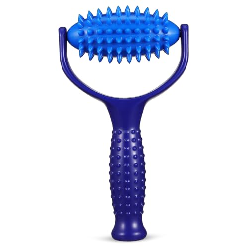 PRETYZOOM Handheld Roller Massager for Muscle Relief and Body Massage, Blue Abs PVC Yoga Massage Stick to Reduce Tension, Suitable for Body Parts, for Yoga Enthusiasts and Sedentary