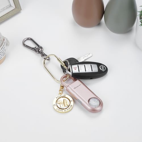 135dB Rechargeable Personal Safety Alarm Strobe Light Flashlight Keychain Siren for Women, College School Students Emergency SOS Alerts Loud Sound Torchlight Hiking Alarm Bear Deterrent. Rose Gold - color: RoseGold, style: Rechargeable & Built-in Flashlig