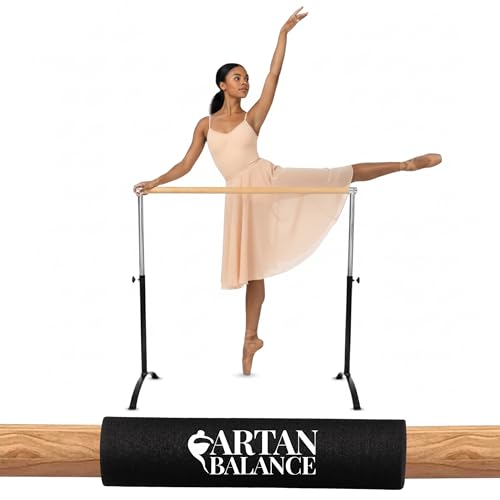 Ballet Barre Portable for Home or Studio, Freestanding Adjustable Bar for Stretch, Balance, Pilates, Dance or Active Workouts, Single or Double Bar, Kids and Adults - color: Black, size: 3.8FT Single