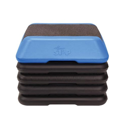 The Step Adjustable High Step Aerobic Platform with 4 Risers, Home Gym Workout Equipment, Fitness Exercise Equipment Made in the USA - color: Blue