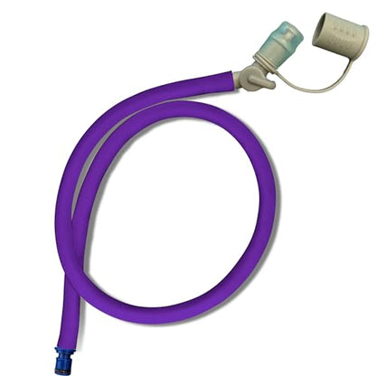 Hydration Bladder Tube Replacement - Universal Insulated Drink Hose fits CamelBak, Osprey, Source, USGI Tactical Packs - 36" Water Reservoir Hose with Bite Valve, Cover & Quick Release Connector - color: Purple