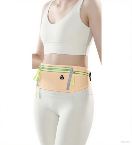 Men Women Running Belt Pack,Reflective Workout Sport Waist Pack Bag,Running Phone Holder Belt with Water Bottle Holder for Workout Walking Cycling,Orange - color: Orange