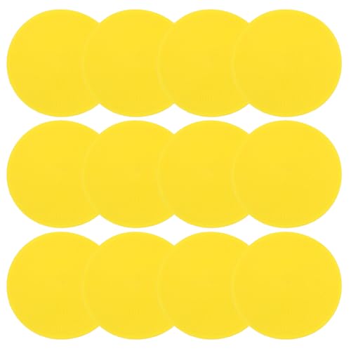 PATIKIL Poly Spot Markers, Rubber Floor Dots with Storage Bag Flat Agility Cones for Sports Training - color: Yellow, size: 4 Inch