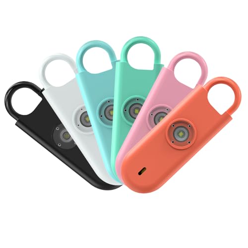 Fauxomor 140dB Personal Safety Alarm for Women 6pack Self Defense Keychain - color: 6 Colors