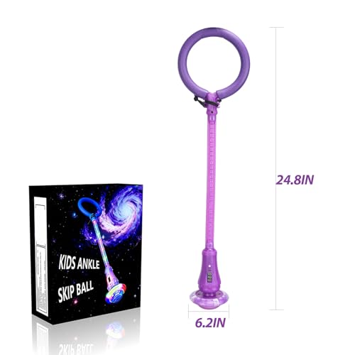 Skip Ball for Kids,Ankle Jumping Toy with LED Lights and Digital Counter - color: Purple