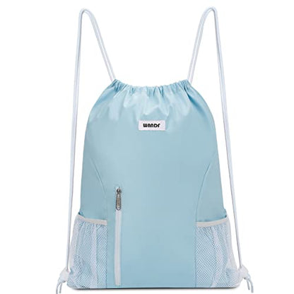 WANDF Drawstring Backpack, Gym Sackpack for Sports - color: Light Blue