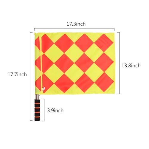 Football Soccer Linesman Referee Flags,Metal Pole Foam Handle with Carrying Tote (Soccer Referee Flags) - color: Soccer Referee Flags