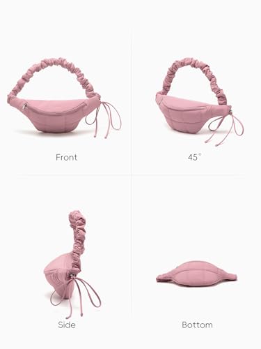 WESTBRONCO Puffer Fanny Packs for Women Small Crossbody Sling Bag, Nylon Quilted Belt Bag for Travel Hiking Running Waist Bag with Adjustable Strap - color: 202-Dark Pink