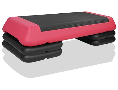 Adjustable Aerobic Stepper Workout Step with 4 Risers Fitness & Exercise Platform Trainer