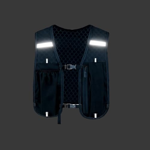 Running Vest with 2L Water Bladder, Reflective Hydration Backpack Lightweight Athletic Wear for Women Men Hiking Cycling Climbing Camping Biking Jogging Trail Race
