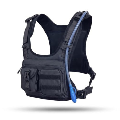 Running Hydration Vest with 2L Bladder, Breathable, Reflective, Multi Pocket Chest Pack for Men and Women, Marathon, Trail Running, Hiking and Cycling