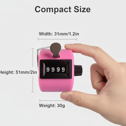 Hand Tally Counter - 4 Digit Mechanical Clicker Counter for Knitting and Crochet - Handheld Lap, Pitch & People Counter with Finger Ring - No Battery Required for Teachers, Nurses, (Blue)