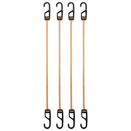 DEWALT 24" Premium Round Bungee Cords, Interlocking Quick-Pull Notch, 4-PK - size: 24"