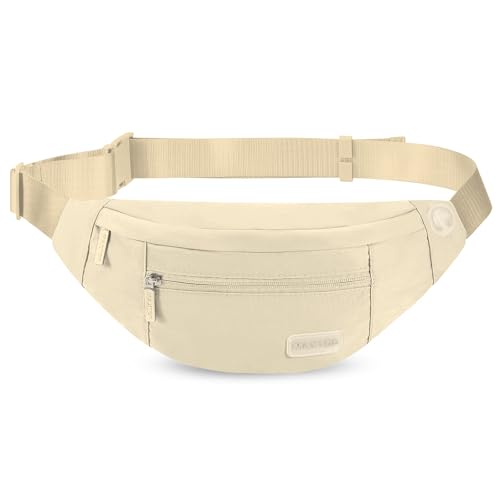 Small Khaki Crossbody Bags for Men Women Sling Fanny Pack with Key Chain - color: Light Khaki