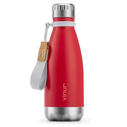 Kids Water Bottle-12 oz Leak Proof Insulated Water Bottle with Carry Rope - color: Canyon Red, size: 12 Ounces