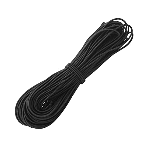 1/8" Bungee Shock Cords with Hooks,65 Feet Elastic Nylon Cords Kayak Stretch String Rope for Bikes,Tie Downs,Boating,Camping,Sunshades,Fitness and Outdoor Enthusiasts (1/8 inch x 130 feet, Black) - size: 1/8 inch x 130 feet, Black