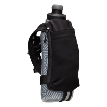 Nathan SpeedDraw 2 Insulated Handheld Running Water Bottle Flask – Double-Wall Insulation, Ergonomic Grip, Blast Valve Cap, Phone & Key Storage Pockets, Reflective Design - 18oz Insulated - Black - color: Black 18oz Insulated