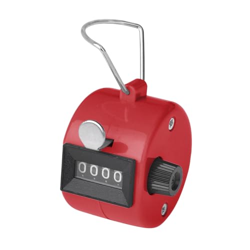GOGO Handheld Tally Counter Plastic 4 Digit Palm Clicker - color: Red