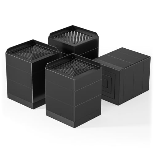 Ezprotekt Adjustable Bed Furniture Risers 1.5" 3" &4.3" Heavy Duty 4000 lbs - size: 3 layer(4.3inches)