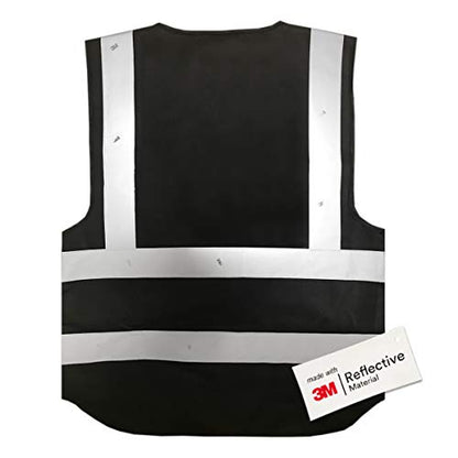 Salzmann Safety Vest | Hi Vis Reflective Vest | US ANSI/ISEA 107 - color: Black, size: X-Large