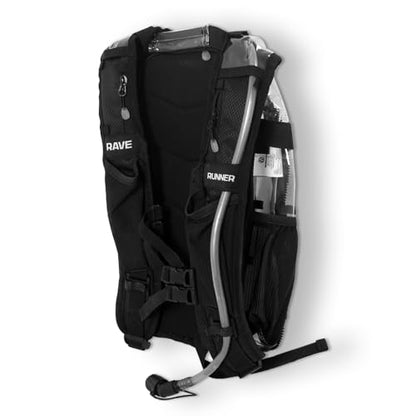 RAVERUNNER® Anti-Theft Hydration Backpack | Festival Approved Rave Backpack for Concert Goers, Leak-Free Festival Water Backpack for EDC, Rave Hydration Pack - color: Clear/Transparent