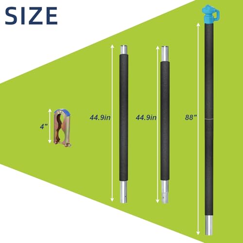 Universal Trampoline Poles Replacement Net Pole for Trampoline Leg Max 1.5" - style: 6 Sets Trampoline Poles