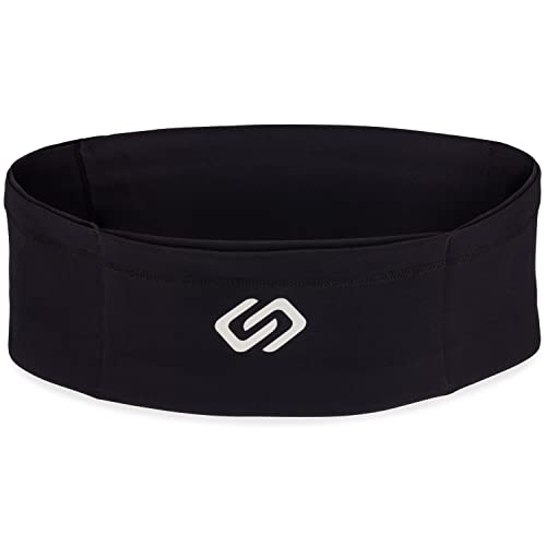 Sporteer VersaSlim Low-Profile Running Belt, Gym Waist Pack, Black, S - color: Black, size: Small