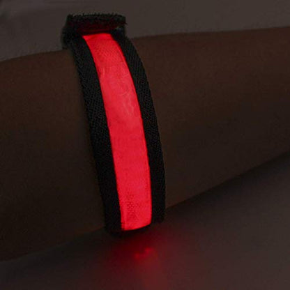 Reflective Running Gear LED Armband Rechargeable - color: Red Black