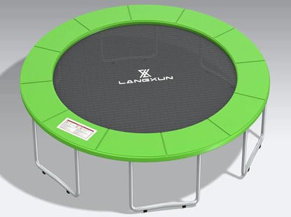 LANGXUN Universal Trampoline Repalcement Safety Pad, 8ft 10ft 12ft 14ft 15ft 16ft Waterproof Surround Spring Foam Cover for Round Frame - color: Green, size: 10ft