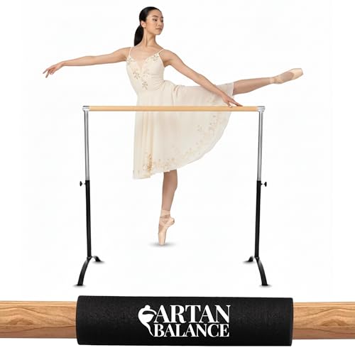 Ballet Barre Portable for Home or Studio, Freestanding Adjustable Bar for Stretch, Balance, Pilates, Dance or Active Workouts, Single or Double Bar, Kids and Adults - color: Black, size: 5FT Single