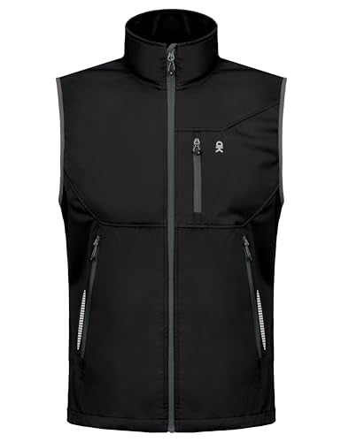 Little Donkey Andy Men's Lightweight Golf Vest Outerwear - color: Reflective Black, size: Large