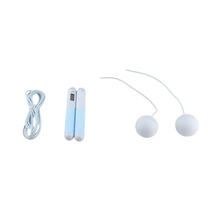 Generic Weighted Rope with Counter Weight Ball Rope for Women Fitness Exercise Portable Skipping with Clear Screen for Home Office Gym