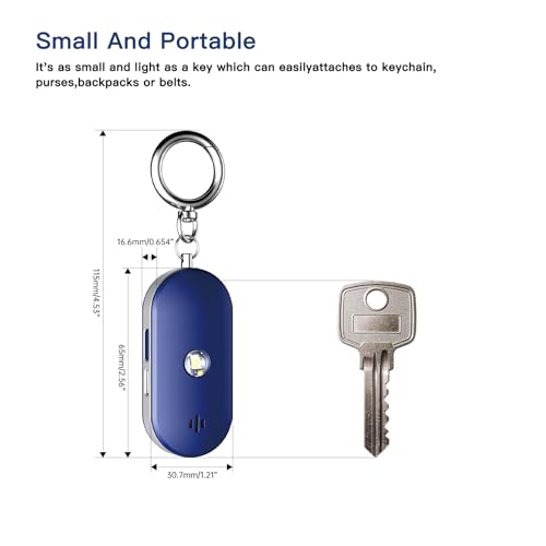 Personal Safety Alarm for Women, 130dB Rechargeable Keychain Alarm with Dual Speakers, LED Strobe Light, Low Power Indicator and USB-C Charging, (Blue) - color: Blue