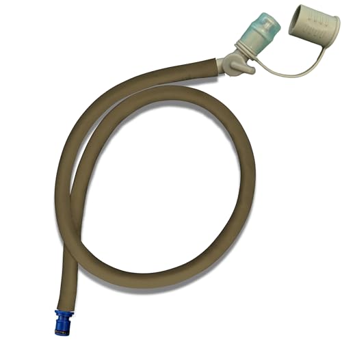 Universal Hydration Pack Hose Replacement - Water Bladder Drink Tube with Bite Valve & Quick Connector, Insulated Drinking Hose for Reservoir Backpack Compatible with CamelBak, Osprey, Many bladders - color: OD Green