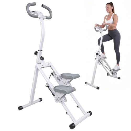 Stair Stepper for Home Gym Exercise, Vertical Climber Exercise Machine for Full Body Workout, Compact Folding Cardio E xercise Climber with Adjustable Handlebar