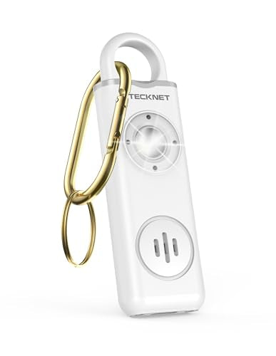 TECKNET Rechargeable Personal Safety Alarm for Women, 130dB Self Defense Keychain Alarm with SOS Strobe Light, Low Battery Notice, Loud Siren Safety Keychain for Girls Kids Elderly - White - color: 1 White