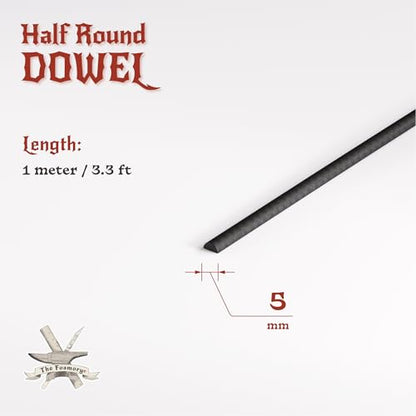 The Foamory Black EVA Foam Dowel - Half Round 5mm x 1M Length Craft Stick - color: 1 Pack: 1M Length - 05mm Thickness, size: Black - Half Round Dowel