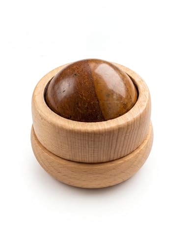 Massage Ball Roller for Deep Tissue Muscle Relief, Manual Roller Ball Massager for Neck Back Shoulders Legs Feet, Stone Massage Ball Compatible with Massage Oil for Self Massage Therapy & Recovery