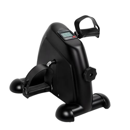 Pedal Exerciser, Under Desk Bike with Adjustable Resistance, Foot Pedal Exercise Machine Equipped with LCD Display, Bike Pedals for Seniors, Office Workers & Post-Injury Rehabilitation