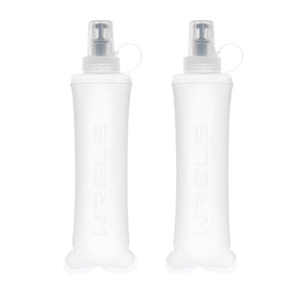 Soft Flasks Running Water Flask Folding Soft Water Bottles Small for Outdoor Sports Hiking Hydration Pack 5oz/8oz/17oz(WHITE,8oz*2) - color: White, style: 250ml/8oz-2 Pack