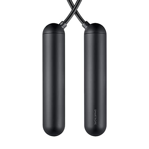 [Tangram Factory] Smart Rope - LED embedded Jump Rope - See your fitness data in MID-AIR - color: Black, size: Medium