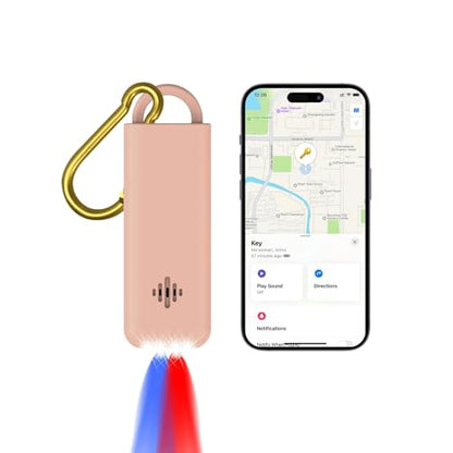 3-in-1 Personal Alarm with Apple Find My - 130dB Emergency Siren, LED Strobe Flashlight, GPS Tracker Keychain for Women, Kids, Seniors - Real-Time Location, iOS Only - color: Pink