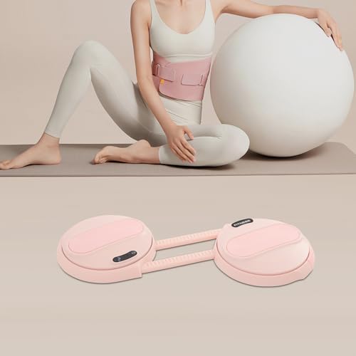 Waist Twister Machine Exercise, Ab Twister Board with Elastic Tension Ropes, LCD Tracks Workout Data, 220.46lbs Load, for Weight Loss, Slimming, Home, Yoga Studio, Gym - color: Pink