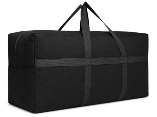DoYiKe Large Canvas Storage Duffle Bag, Duffel Bag for Travel Black 80L - color: Canvas Black, size: 80L - 28.5"l x 11.8"w x 14.1"h