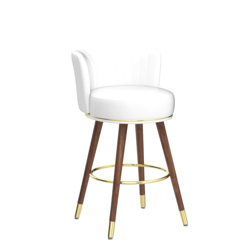 SeekFancy 24 Inch White Leather Swivel Counter Bar Stools Set of 2 - color: White, size: 24" Counter Height-2 Pieces